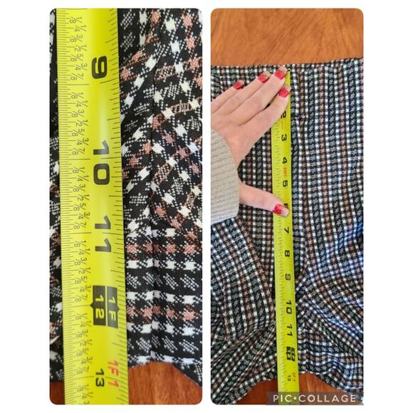 Plaid Pants Size 2 High Rise Tie Waist Ankle Length 90s 28x28 Stretch - Picture 11 of 12